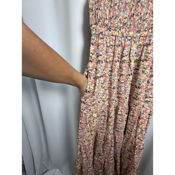 Scotch & Soda Strappy Seersucker Maxi Floral Dress Sz Small New - Picture 9 of 9